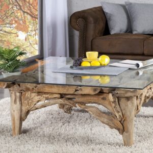 Rustikální konferenční stolek - z naplaveného dřeva, rozměr 100 cm x 40 cm x 100 cm