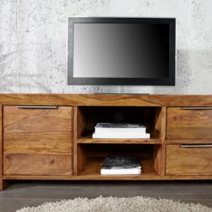 Masivní televizní stolek - se zásuvkami, z palisandrového dřeva, rozměr 135 cm x 50 cm x 45 cm