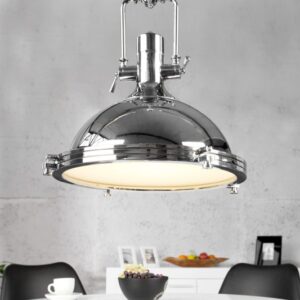 Luxusní industriální lampa nad jídelní stůl - závěsná, ze skla a kovu, rozměr 40 cm x 32 cm x 40 cm