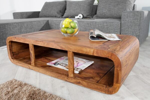 Konferenční stolek z masivního palisandrového dřeva - do obývacího pokoje nebo jak tv stolek, otevřená přihrádka, rozměr 100 cm x 30 cm x 50 cm