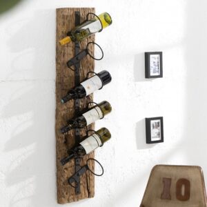 Masivní designový držák na víno . pro až 6 lahví - stylový doplněk do bytu, z teakového dřeva, rozměr 15 cm x 100 cm x 15 cm