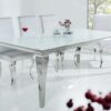 Jídelní stůl moderní barokní 200cm bílá stříbrná