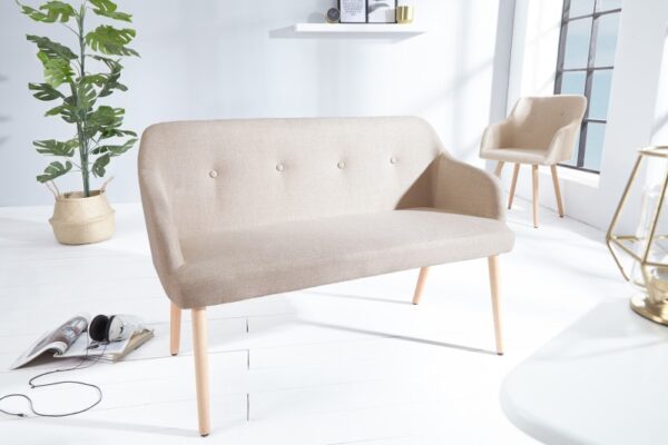 Stylová lavice do obývacího pokoje nebo předsíně - potah z texturované tkaniny, rozměr 116 cm x 80 cm x 57 cm