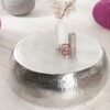 Luxusní kulatý konferenční stolek Orient 80cm stříbrný