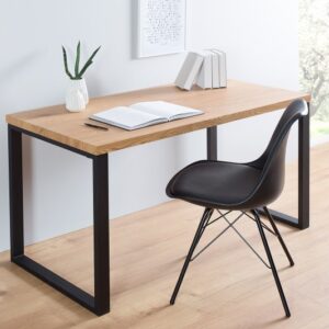Moderní pracovní stůl z masivu - deska stolu z recyklovaného dubového dřeva, rozměr 120 cm x 75 cm x 60 cm