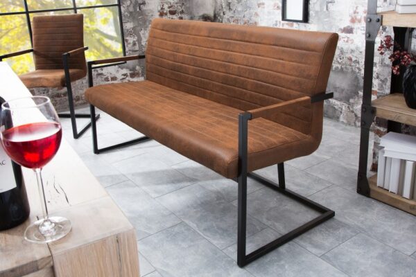 Moderní hnědá lavice do jídelny nebo obývacího pokoje - potah z mikrovlákna, rozměr 160cm x 88cm x 63cm