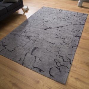 Moderní šedo antracitový koberec do obýváku - bavlněný, rozměr 160cm x 240cm