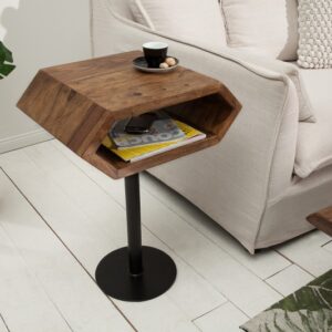 Stylový šestihranný odkládací stolek - do obývacího pokoje, rozměr 45 cm x 65 cm x 35 cm