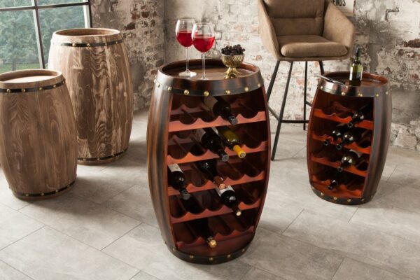 Luxusní sud na 23 vína - vyrobený z jedlového dřeva, stylová dekorace, rozměr 50cm x 80cm x 45cm