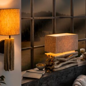 Moderní lampa z naplaveného dřeva - do obývacího pokoje nebo ložnice, rozměr 40 cm x 40 cm x 21 cm