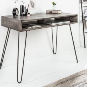 Psací stůl do malého prostoru - vyrobený z mangového dřeva, retro styl, rozměr 100 cm x 77 cm x 50 cm