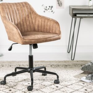 Stylová židle do pracovny - na kolečkách, dekorativní prošívání, rozměr 60 cm x 90 cm x 63 cm, růžová