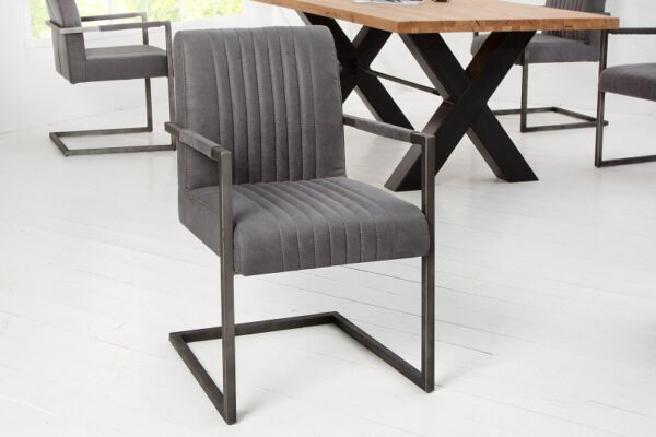 Moderní pérová židle do jídelny - potah z mikrovlákna, stylové prošívání, rozměr 55 cm x 90 cm x 65 cm