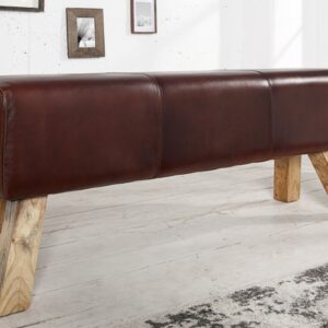 Designová lavice do obývacího pokoje - masivní nohy a kožený sedák, rozměr 100 cm x 55 cm x 30 cm