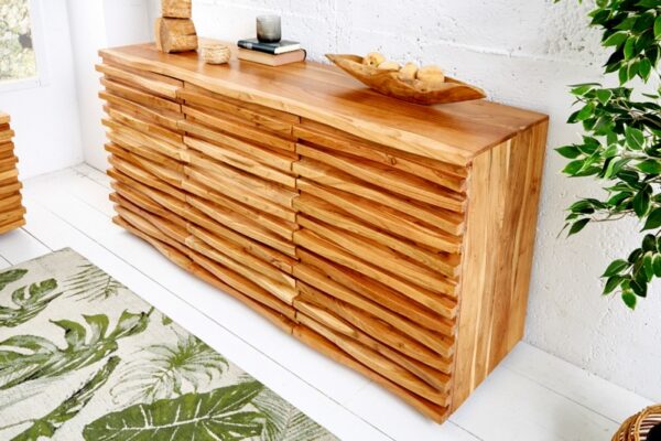 Designová komoda z přírodního masivního dřeva - do obývacího pokoje nebo ložnice, rozměr 160 cm x 75 cm x 45 cm