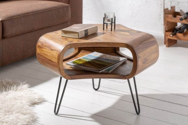 Designový retro stolek z masivního palisandru - do obývacího pokoje, rozměr 70cm x 38cm x 70cm