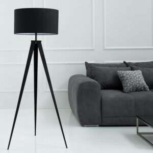 Moderní retro lampa v designu stativu - černý kov, luxusní lampa do obývacího pokoje, rozměr 63 cm x 142 cm