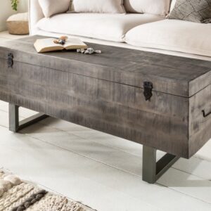Stylová lavice s úložným prostorem - z mangového dřeva, do ložnice nebo obýváku, rozměr 115 cm x 47 cm x 35 cm