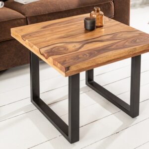 Malý odkládací stolek z masivního palisandrového dřeva - do obýváku, industriální styl, rozměr 60cm x 45cm x 60cm