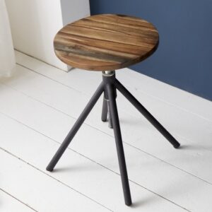 Moderní výškově nastavitelná stolička - vyrobená z masivního dřeva akácie, rozměr 48 cm x 38-60 cm x 48 cm
