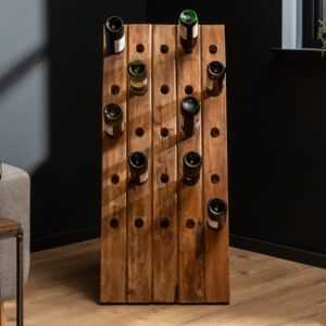 Moderní stojan na 25 lahví vína - z mahagonového dřeva, možnost složení, rozměr 49 cm x 107 cm x 64 cm