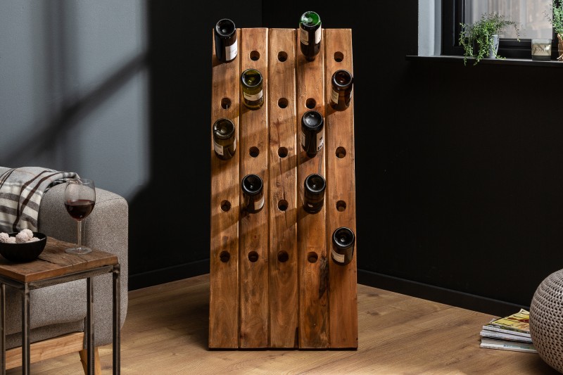 Moderní stojan na 25 lahví vína - z mahagonového dřeva, možnost složení, rozměr 49 cm x 107 cm x 64 cm
