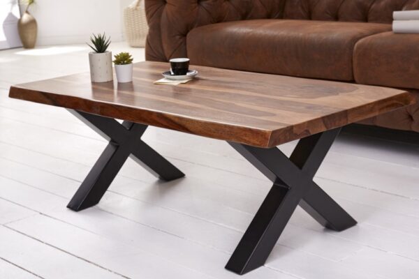 Nadčasový konferenční stolek - vyrobený z palisandrového dřeva, industriální styl, rozměr 110 cm x 40 cm x 60 cm