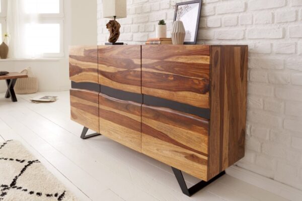 Moderní komoda z palisandrového dřeva - do obývacího pokoje nebo ložnice, s přihrádkami, rozměr  150 cm x 86 cm x 43 cm