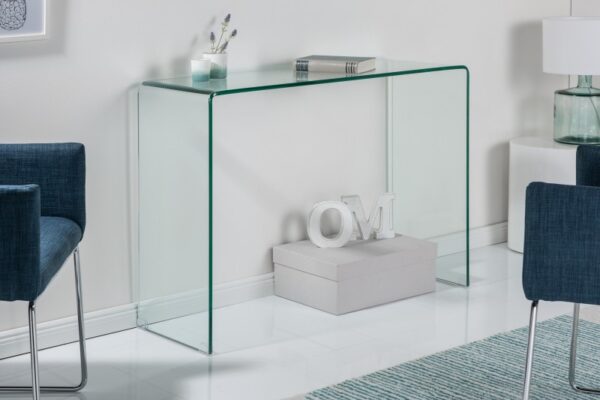 Luxusní skleněný pracovní stůl pod notebook - vyrobený z bezpečnostního skla, rozměr 100 cm x 75 cm x 35 cm