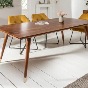 Nadčasový stůl do jídelny - pro až 8 osob, vyrobený z masivního dřeva akácie, v retro stylu, rozměr 200cm x 77cm x 100cm