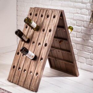 Masivní stojan na lahve vína - vyrobený z masivního dřeva, až pro 50 lahví, stylová dekorace, rozměr 50 cm x 91 cm x 50 cm
