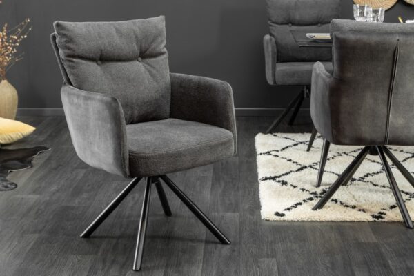 Designová otočná židle - pružinové polstrování, dekorativní prošívání, rozměr 58cm x 90cm x 68cm