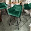 Barová židle Loft 100 cm zelená sametová područka