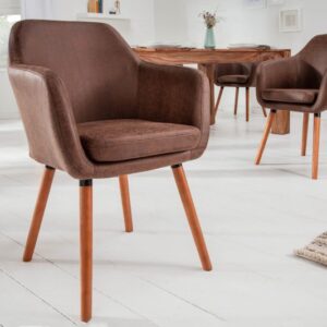 Moderní židle k jídelnímu stolu - retro skandinávský styl, potah z mikrovlákna, rozměr 57cm x 83cm x 62cm