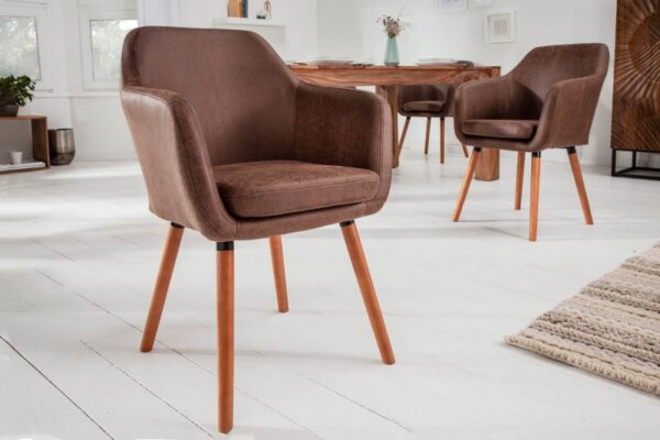 Moderní židle k jídelnímu stolu - retro skandinávský styl, potah z mikrovlákna, rozměr 57cm x 83cm x 62cm