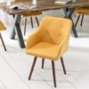 Moderní židle Scandinavia hořčicová žlutá