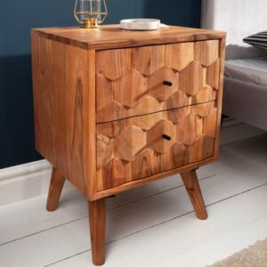 Nadčasový stolek z masivního dřeva akácie - do ložnice nebo obývacího pokoje, rozměr 40 cm x 56 cm x 35 cm