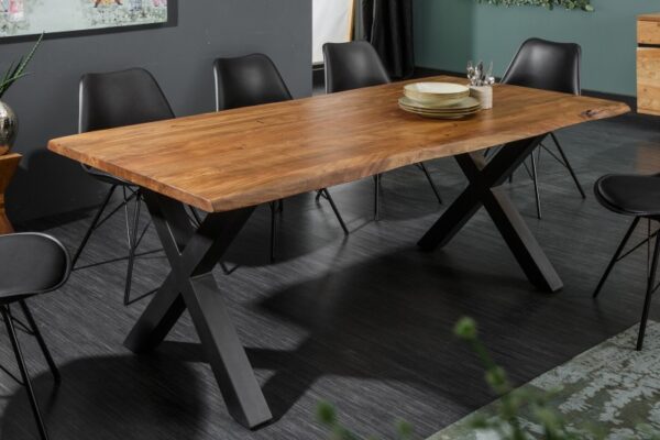 Moderní rodinný stůl do jídelny - pro 6 osob, vyrobený ze dřeva akácie, rozměr 160 cm x 77 cm x 90 cm