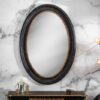 Luxusní oválné zrcadlo Venice 135cm černo zlaté