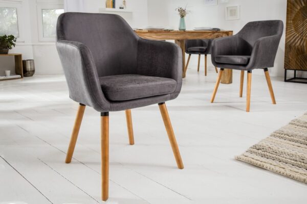 Moderní retro jídelní židle - potah z mikrovlákna, skandinávský retro styl, rozměr 57 cm x 83 cm x 62 cm