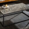 Konferenční mramorový stolek Symbiose 100 cm šedý