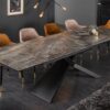 Luxusní rozkládací jídelní stůl Euphoria 180-220-260cm černý mramor
