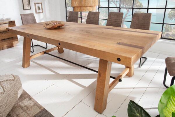 Moderní stůl do jídelny pro 8 osob - vyrobený z masivní borovice, rozměr 240 cm x 76 cm x 110 cm