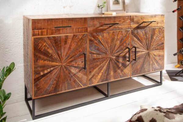 Designová komoda s originálním dekorem - do jídelny nebo ložnice, z mangového dřeva, rozměr 160 cm x 90 cm x 40 cm