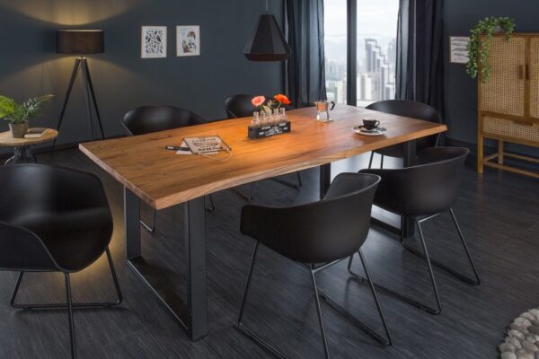 Nadčasový jídelní stůl pro 6 osob - vyrobený z akácie, industriální vzhled, rozměr 180 cm x 76 cm x 90 cm