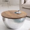 Konferenční stříbrný kulatý stolek Orient Storage 60cm