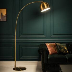 Luxusní lampa do ložnice nebo obýváku - zlatá kovová, naklápěcí stínidlo, rozměr 100 cm x 205 cm x 40 cm