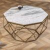Diamantový konferenční stolek 70 cm bílý mramor