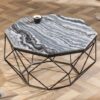 Diamantový konferenční stolek 70 cm šedý mramor