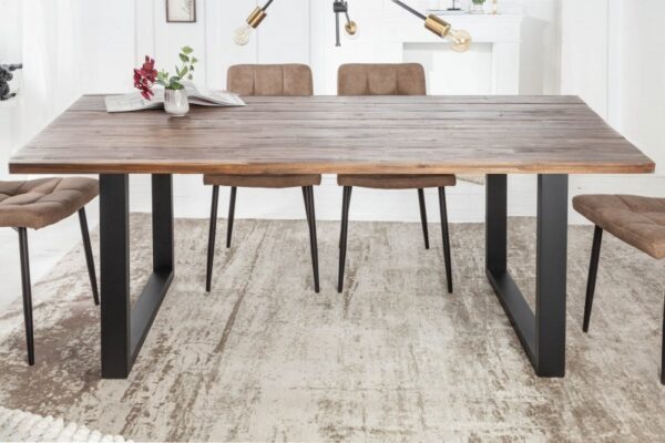 Nadčasový stůl do jídelny - vyrobený z akátového dřeva, industriální vzhled, rozměr 180 cm x 76 cm x 90 cm